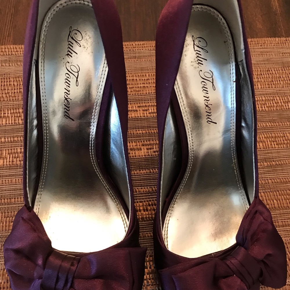 Purple Satin Lulu Townsend Size 8 High Heels